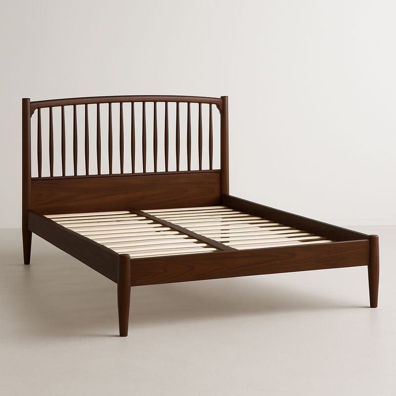 Lit double en bois marron 200x150cm