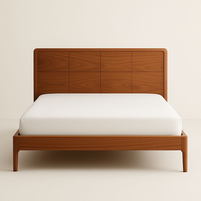 Lit double bois noyer 200x160 cm