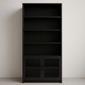 Bibliothèque en MDF avec Portes en Verre Noir