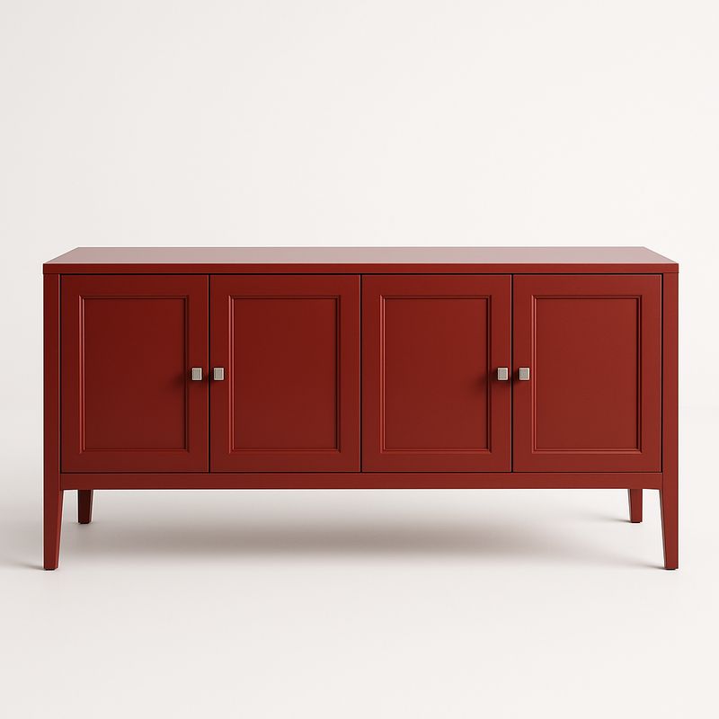 Buffet en bois rouge avec trois portes