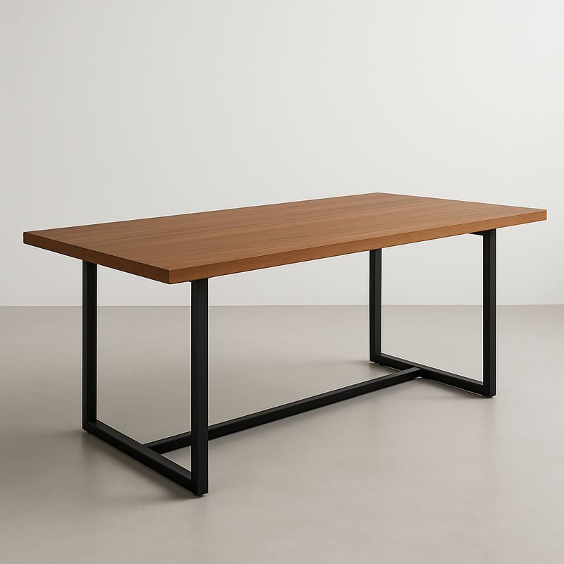 Table rectangulaire en bois et métal 180x90x75 cm