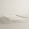 Lit Double en Métal Blanc 140x200 cm