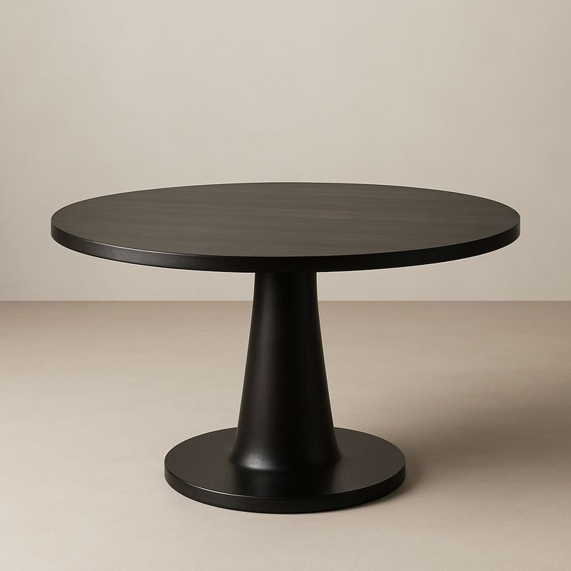 Table ronde en bois noir 120 cm