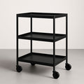 Chariot de Service 3 Niveaux Métallique Noir