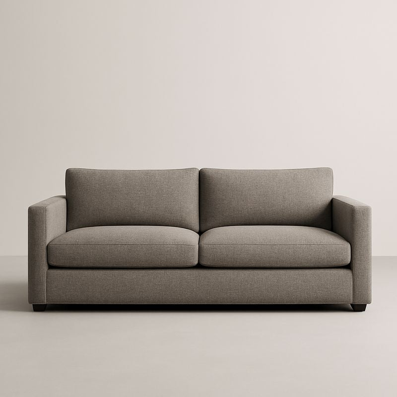 Canapé 3 places tissu polyester brun 210cm