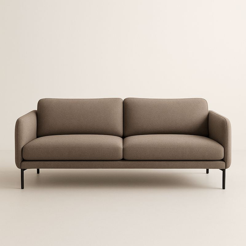 Canapé 3 places en tissu marron avec pieds en métal 200x90x85 cm