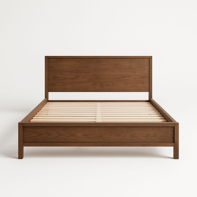 Lit en bois massif marron 200x160 cm