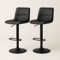 Lot de 2 Tabourets de Bar réglables en Cuir Synthétique Noir