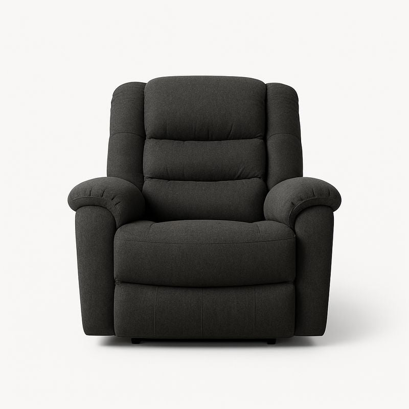 Fauteuil en Tissu Polyester Gris avec Cadre en Métal
