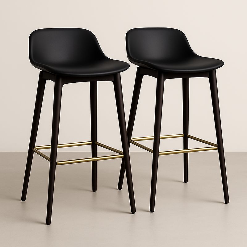 Tabourets de Bar Polypropylène et Acier Noir et Or 105 cm Ensemble de 2