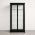 Vitrine avec portes à charnières en verre trempé noir