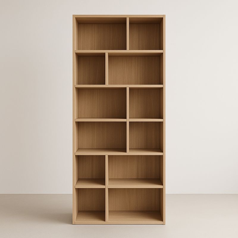 Etagère en bois 6 niveaux chêne 200x100x30 cm