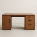 Bureau en Bois avec Tiroirs et Porte Marron 150x70x76 cm