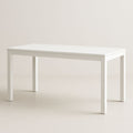 Table rectangulaire en bois blanc 120x75 cm avec pieds en métal