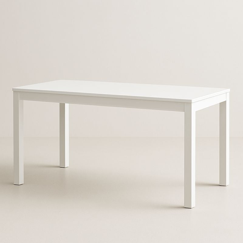 Table rectangulaire en bois blanc 120x75 cm avec pieds en métal