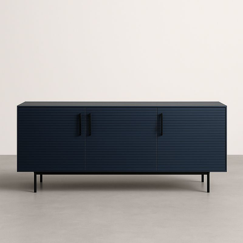 Buffet rectangulaire 3 portes MDF Bleu 180x45x75 cm