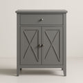 Buffet en bois MDF gris avec tiroir et portes 81x40x95 cm