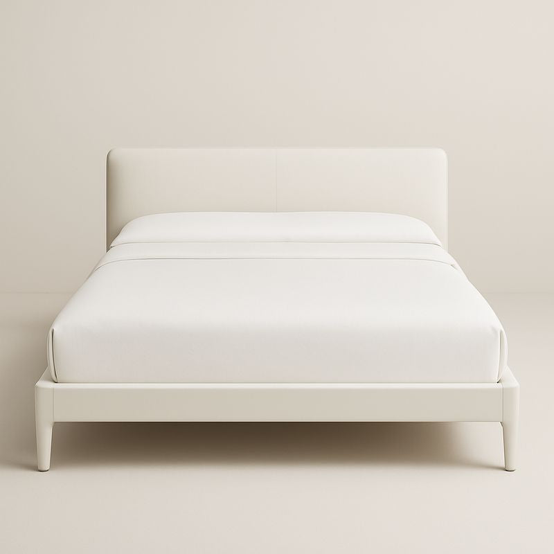 Lit double en cuir synthétique et bois massif 200x160 cm