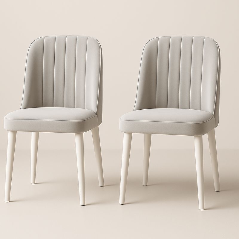 Chaises rembourrées ensemble de 2 en tissu polyester Gris